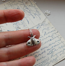 Load image into Gallery viewer, Moth necklace with oxidisation detail