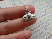 Load image into Gallery viewer, Moth necklace with oxidisation detail