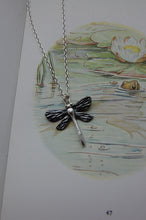 Load image into Gallery viewer, Dragonfly Necklace Silver with Oxidisation