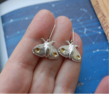 Load image into Gallery viewer, Moth silver earrings