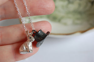 Rabbit and Top Hat Necklace
