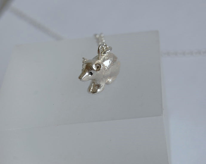 Polar bear cub necklace