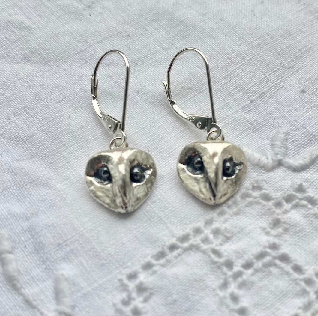 Owl face earrings