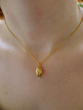 Load image into Gallery viewer, Sleepy Owl Necklace, Gold dipped