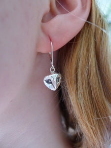 Owl face earrings