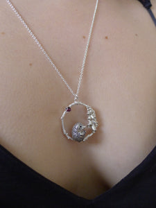 Hedgehog & Foxgloves Necklace