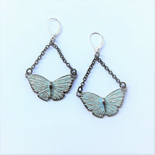 Load image into Gallery viewer, Blue Butterfly earrings