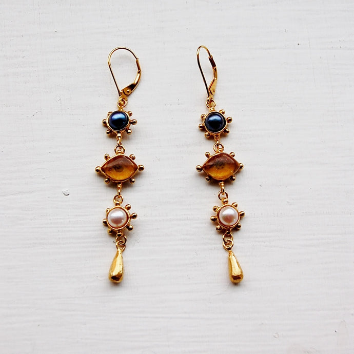 Lover's Eye Earrings, Gold Dipped