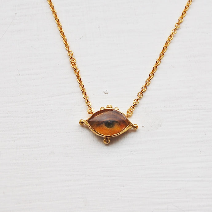 Lover's Eye Necklace, Gold dipped