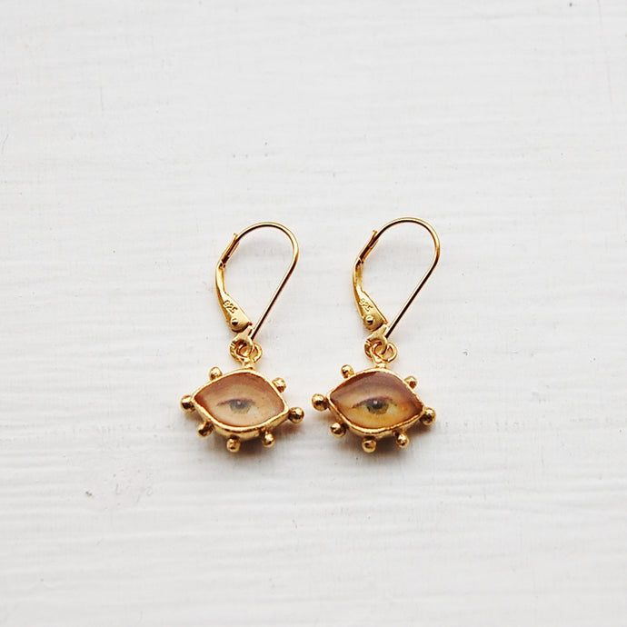 Lover's Eye Earrings, Gold Dipped