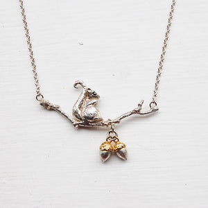 Squirrel & Acorns Necklace