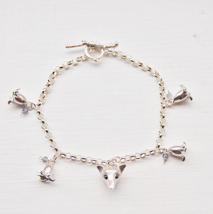 Fox in the Bluebells Bracelet