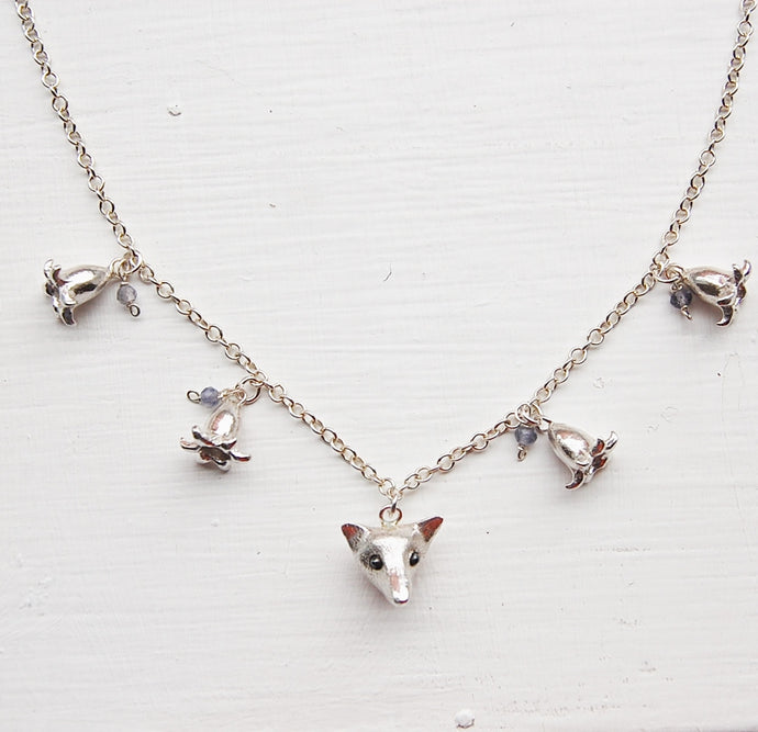 Fox in the Bluebells Necklace