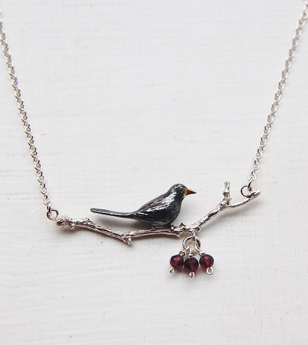 Blackbird and Berries Necklace