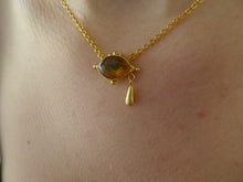 Load image into Gallery viewer, Lover&#39;s Eye &amp; Teardrop Necklace, Gold Dipped
