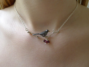 Blackbird and Berries Necklace